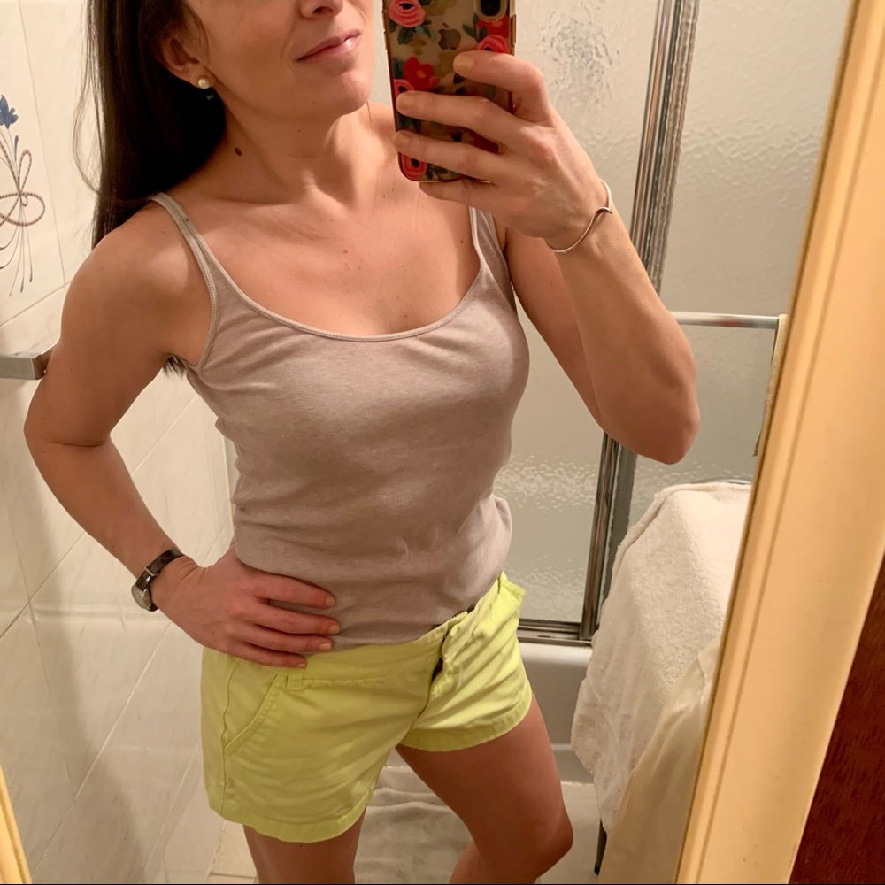 J.Crew Classic Cotton Spaghetti Strap Tank Neutral